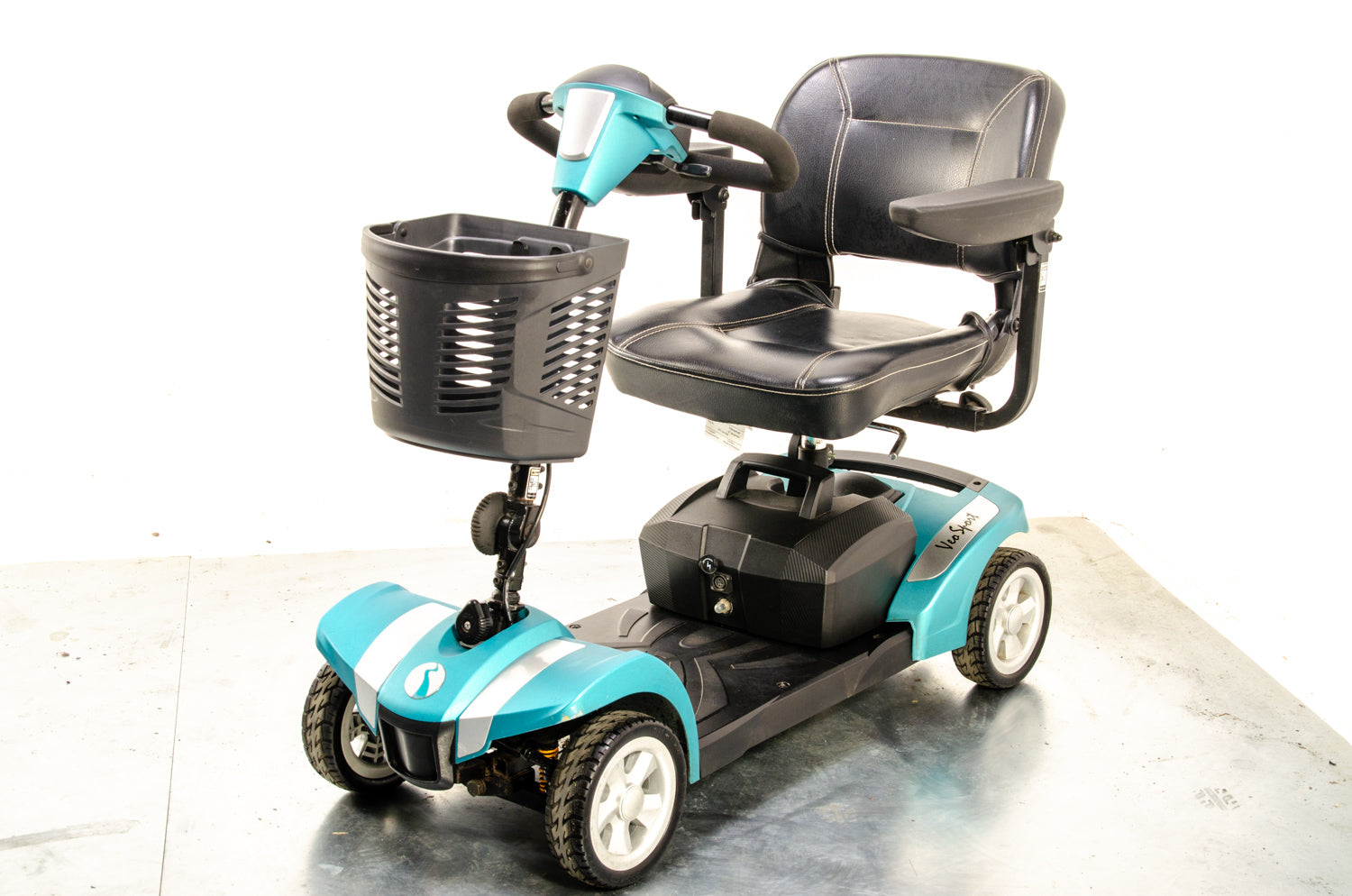 Veo Sport Used Electric Mobility Scooter Small Portable Lightweight Transportable Boot Turquoise 13529