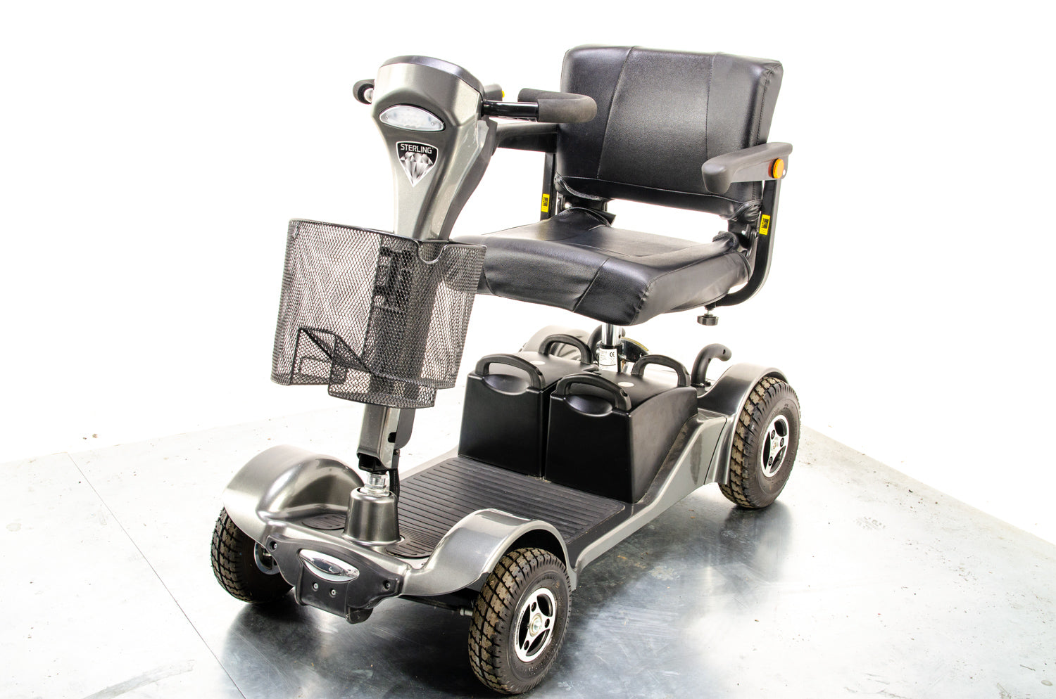 New Sterling Sapphire 2 Mobility Scooter Midsize Transportable Pneumatic Tyres Folding Boot Grey