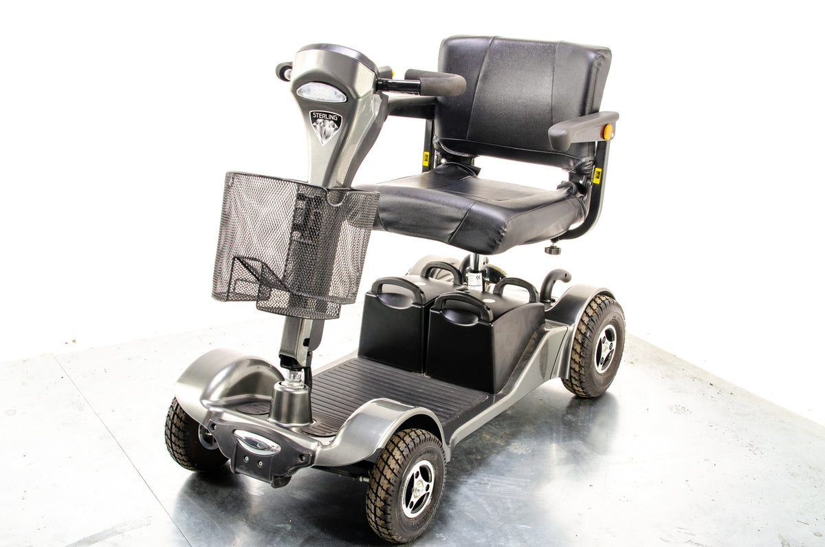 New Sterling Sapphire 2 Mobility Scooter Midsize Transportable Pneumatic Tyres Folding Boot Grey