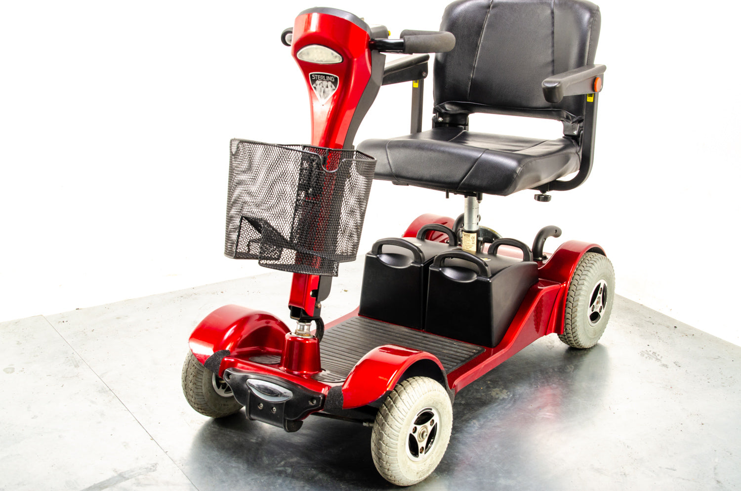 Sterling Sapphire 2 Mobility Scooter Midsize Transportable Pneumatic Tyres Folding Boot Red 03531