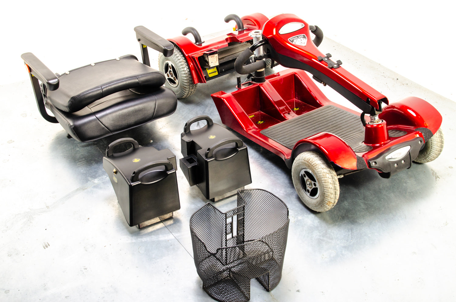 Sterling Sapphire 2 Mobility Scooter Midsize Transportable Pneumatic Tyres Folding Boot Red 03531 Secondary image