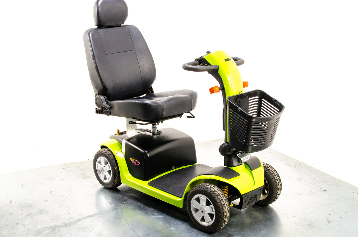 Pride Colt Deluxe Used Electric Mobility Scooter 6mph Transportable Road Pavement Seat Post Suspension Solid Tyres Lime Green 13443