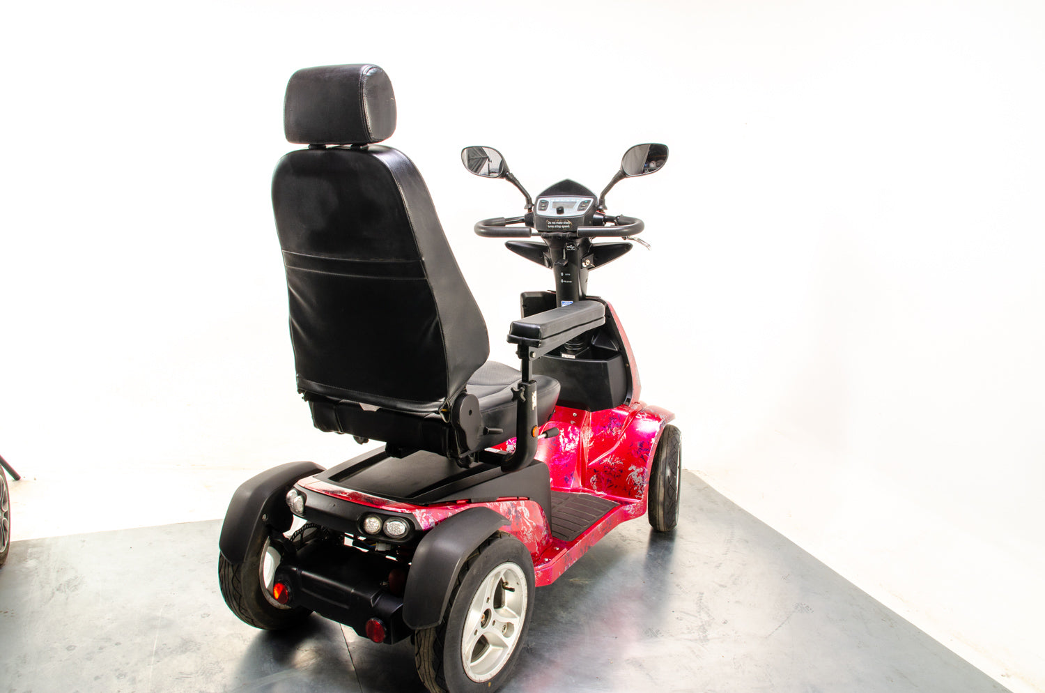 Rascal Vision Used Electric Mobility Scooter 8mph Large All-Terrain Road Legal Custom Pink Pneumatic Tyres 13453