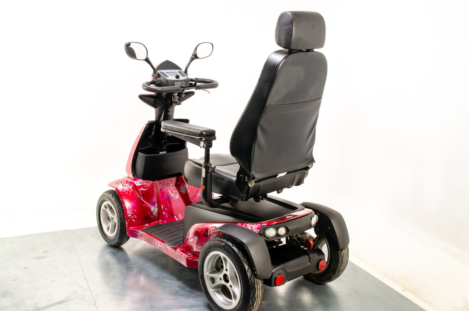 Rascal Vision Used Electric Mobility Scooter 8mph Large All-Terrain Road Legal Custom Pink Pneumatic Tyres 13453