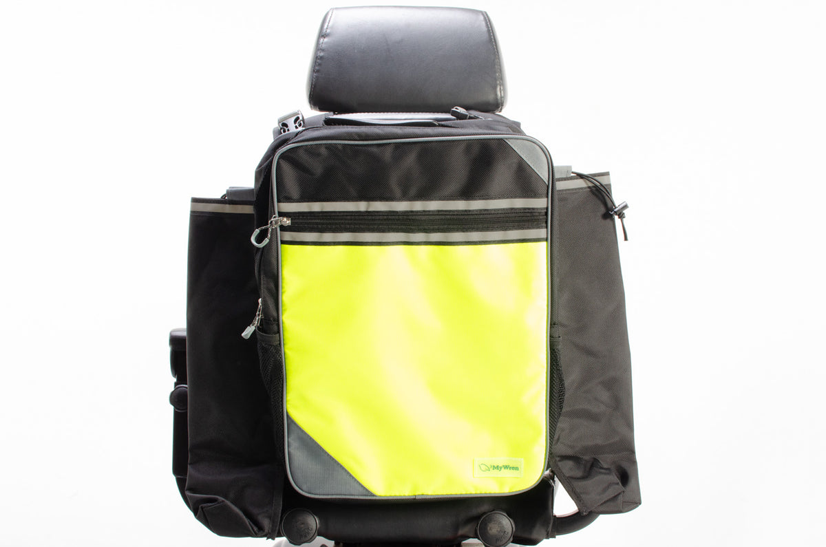 MyWren Hi-Vis Mobility Scooter Seat Bag with Crutch / Stick Holder Main image