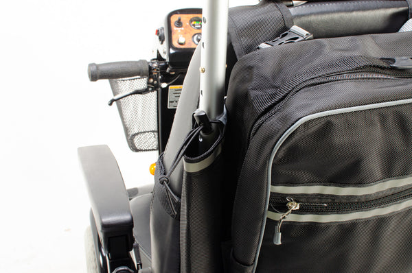 MyWren Large Mobility Scooter Seat Bag with Crutch Walking Stick Holder