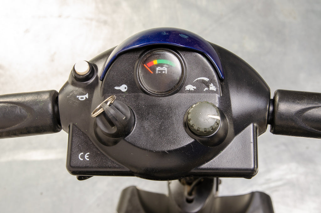Pride Go-Go Elite Traveller LX 3 Used Mobility Scooter Boot Lightweight Travel Transportable Blue 13558
