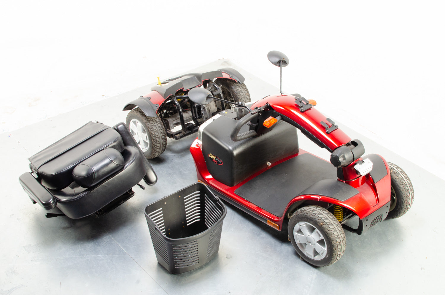 2016 Pride Colt Sport 8mph Mid Size Transportable Mobility Boot Scooter in Red Secondary image