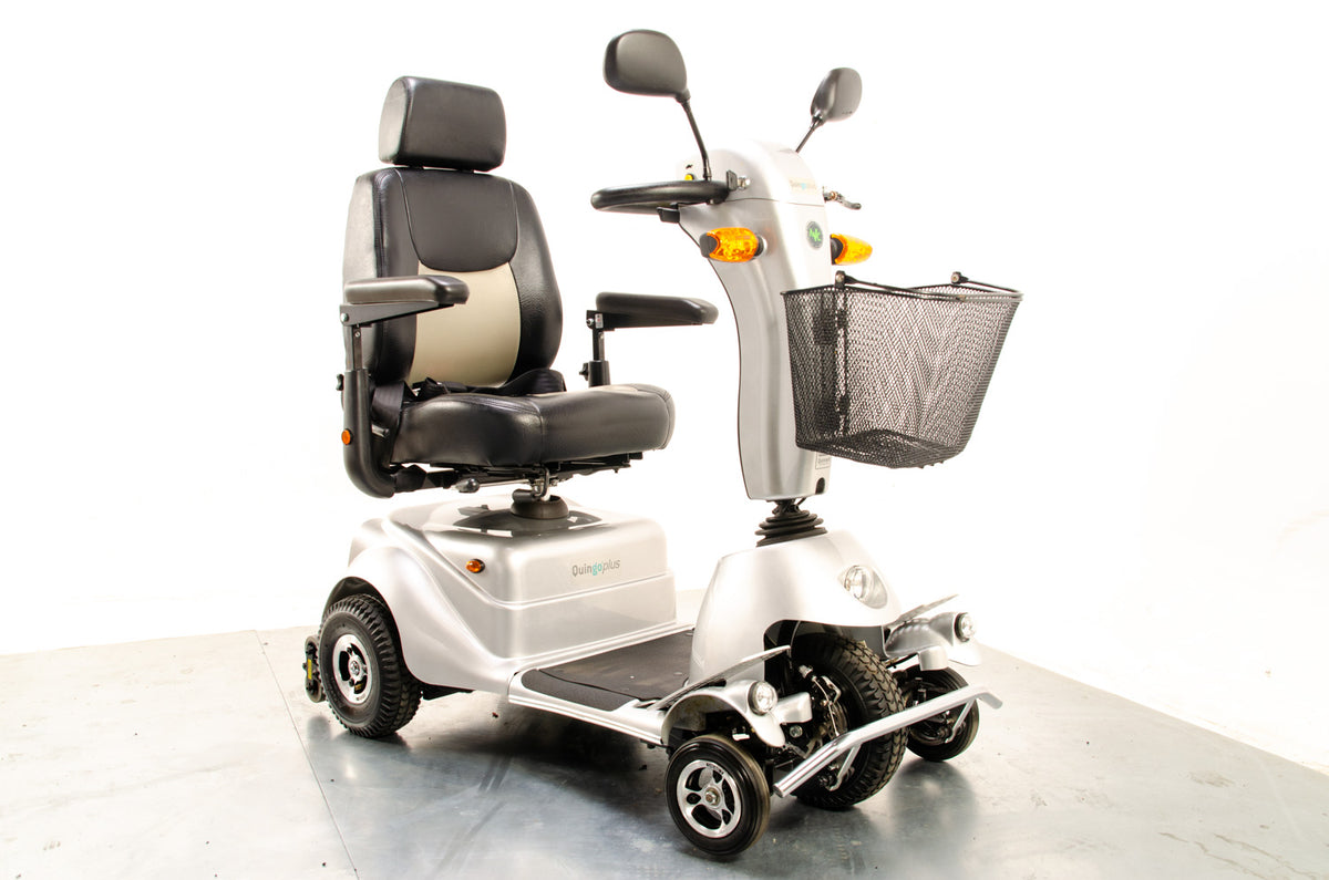AVC Quingo Plus 8mph Used Mobility Scooter 5 Wheels Road Pavement Turning Circle Silver Main image