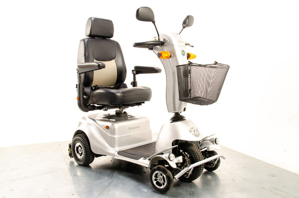 AVC Quingo Plus 8mph Used Mobility Scooter 5 Wheels Road Pavement Turning Circle Silver