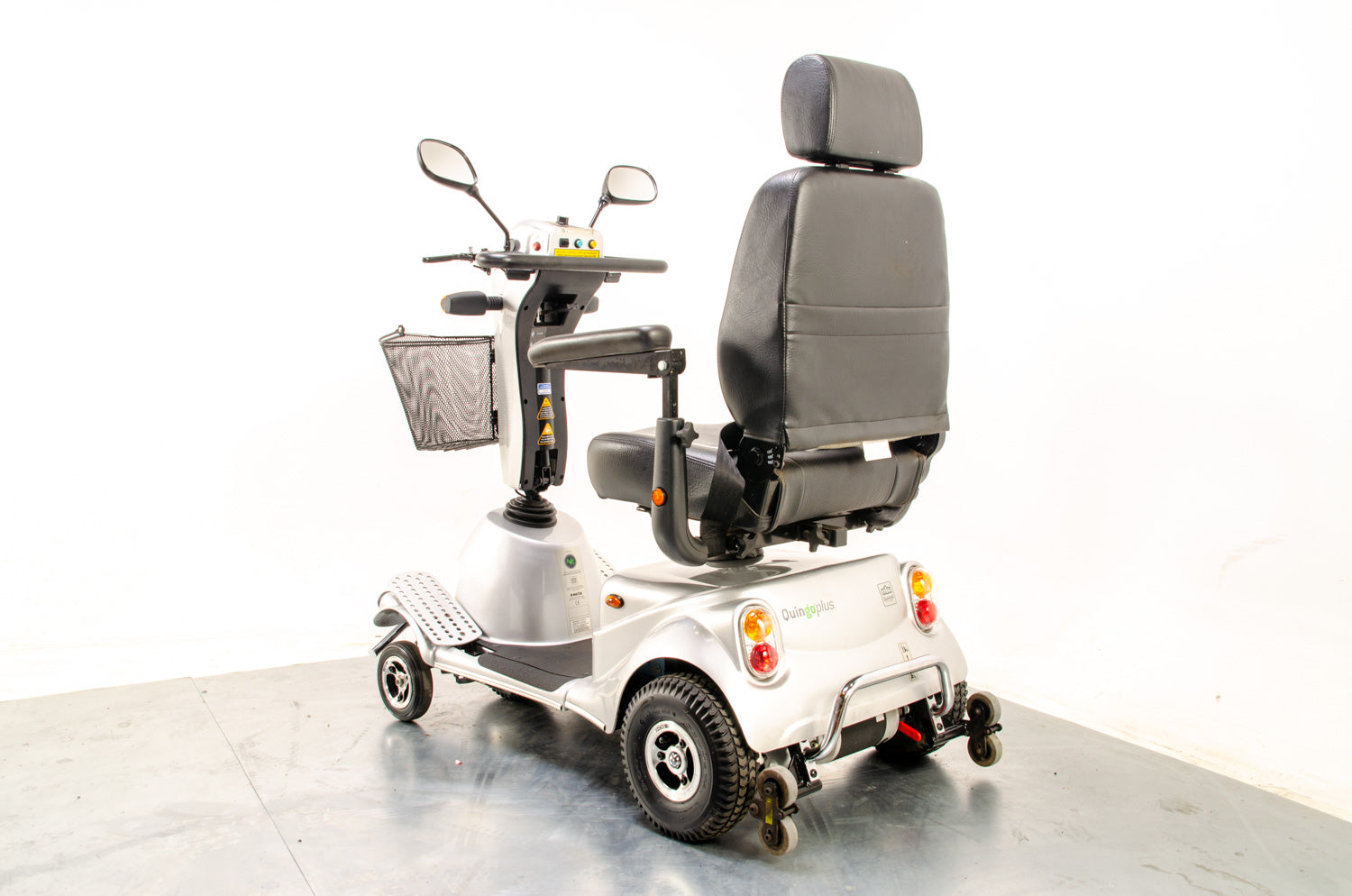 AVC Quingo Plus 8mph Used Mobility Scooter 5 Wheels Road Pavement Turning Circle Silver