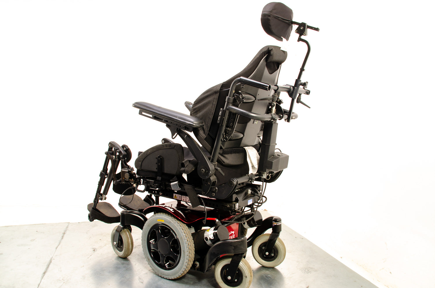 Quickie Salsa M2 Mini Used Electric Wheelchair Powerchair Recline Tilt Leg Raisers Powered Sunrise Medical Red