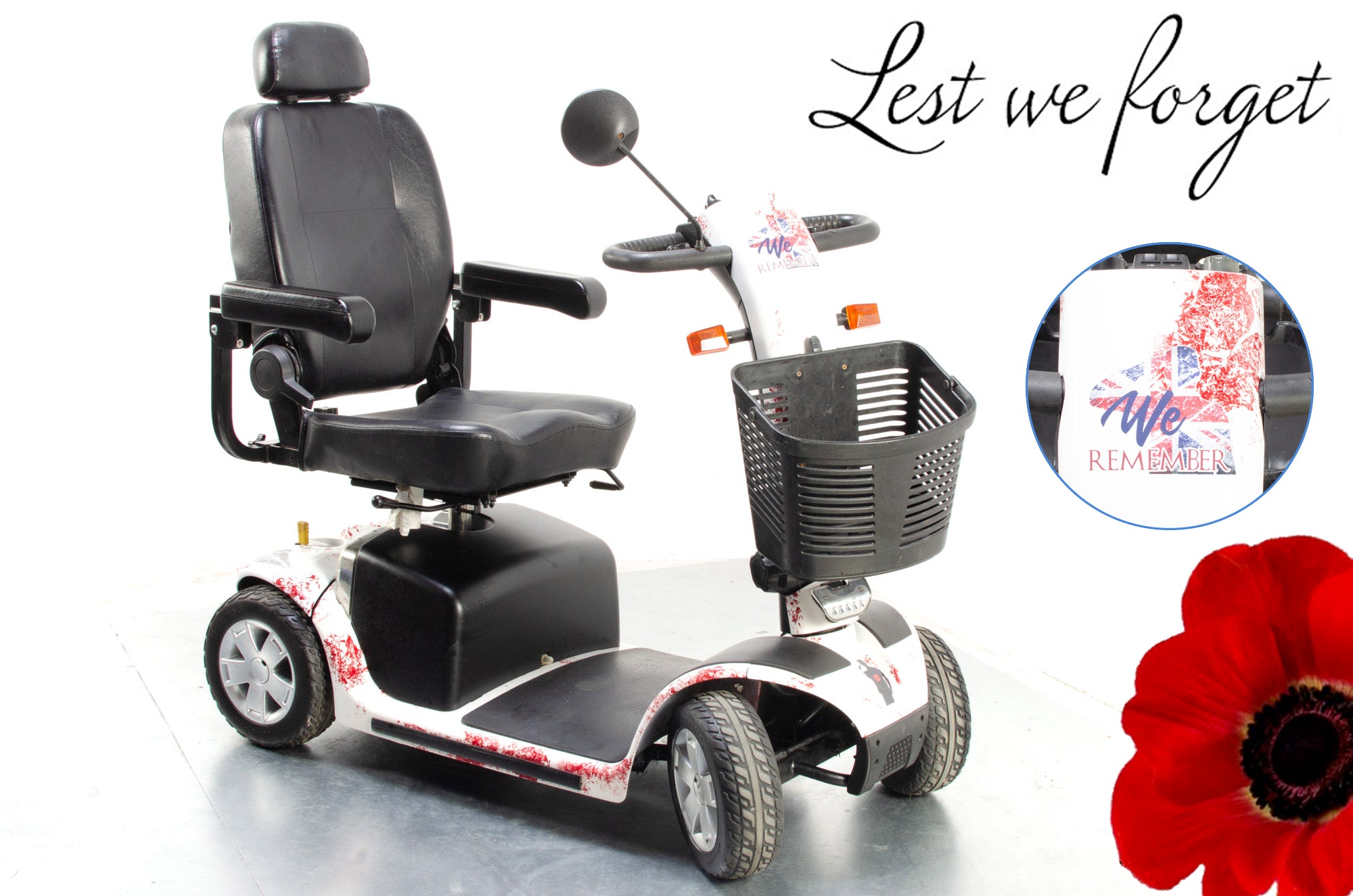 Pride Colt Plus Remembrance Electric Mobility Scooter 4mph Mid Size Transportable White Secondary image