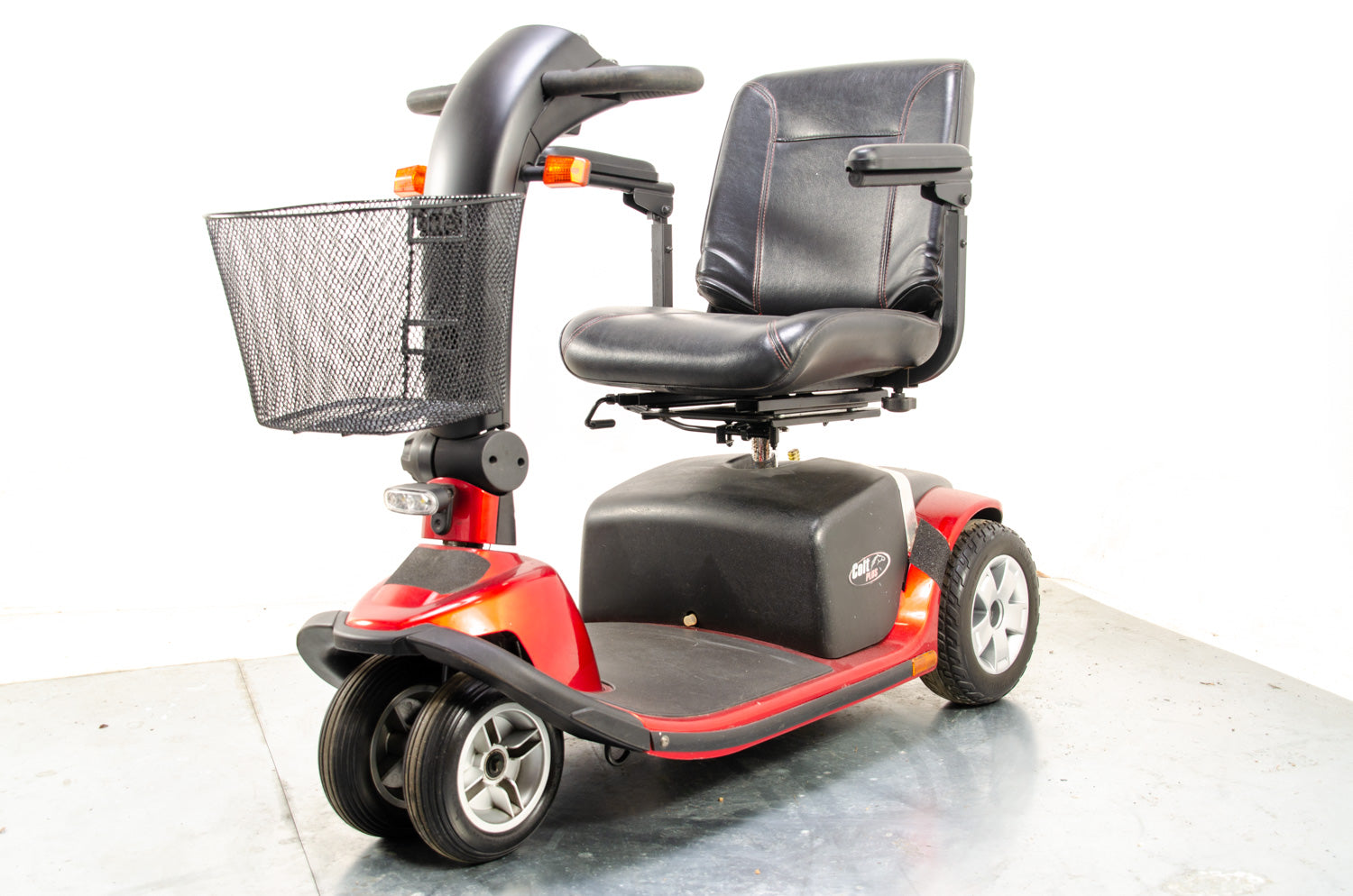 Pride Colt Twin Used Electric Mobility Scoter Transportable Trike Pavement Travel Red