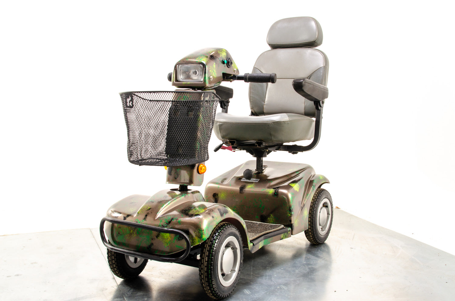 Rascal 388XL All-Terrain Used Electric Mobility Scooter 6mph Road Pavement Suspension Custom Camo