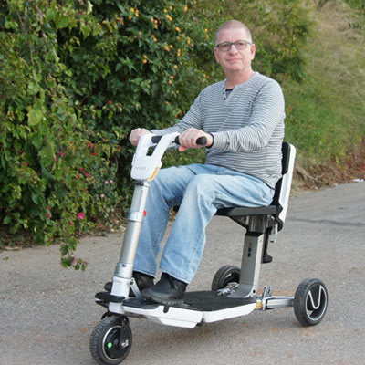 Moving Life ATTO Folding Electric Mobility Scooter Lightweight Lithium 4mph White