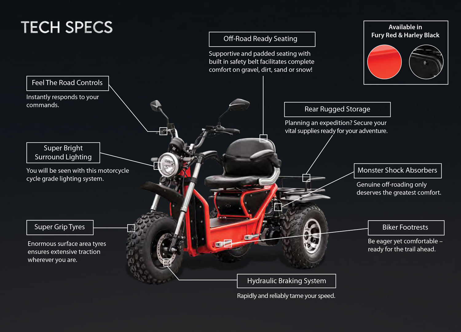 Invader Ultimate All-Terrain Off-Road All Wheel Drive Trike Mobility Scooter Road Legal