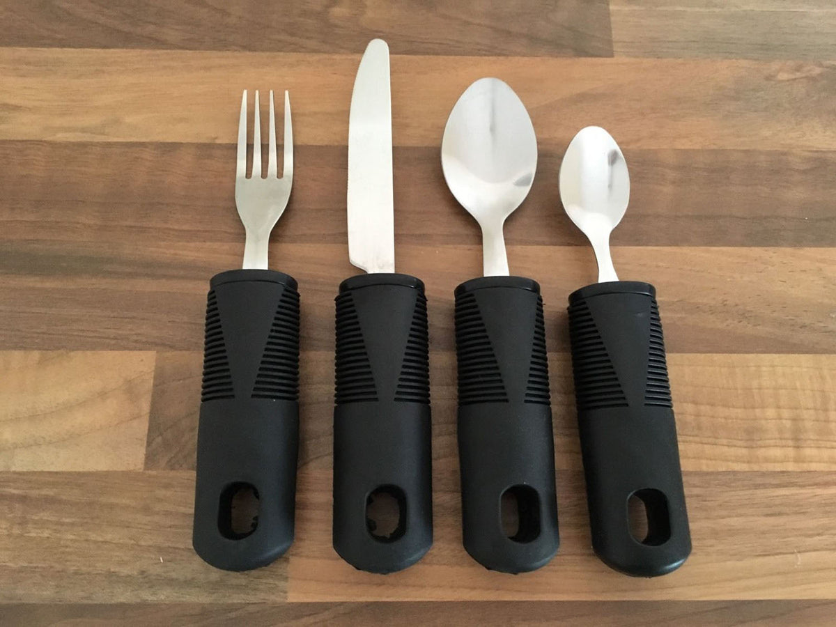 Disabled Cutlery Set Easy Grip Large Rubber Handle Handled Knife Fork Spoon Main image