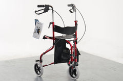 Lightweight Folding 3-Wheel Tri-Walker With Seat. Adjustable Handles. Brakes. Carry bag