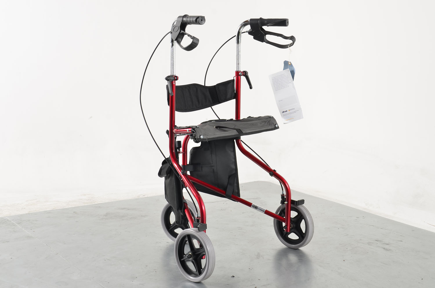 Lightweight Folding 3-Wheel Tri-Walker With Seat. Adjustable Handles. Brakes. Carry bag