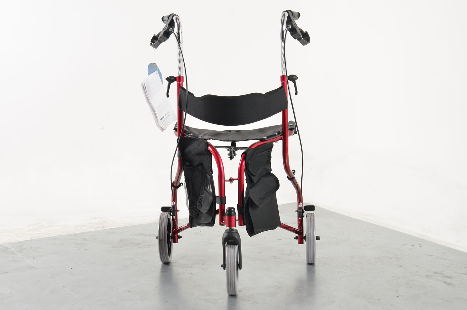 Lightweight Folding 3-Wheel Tri-Walker With Seat. Adjustable Handles. Brakes. Carry bag