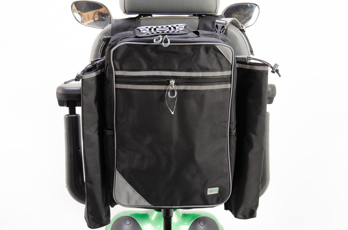 MyWren Mobility Scooter Seat Bag with Crutch - Walking Stick Holder - Better than Simplantex! Main image