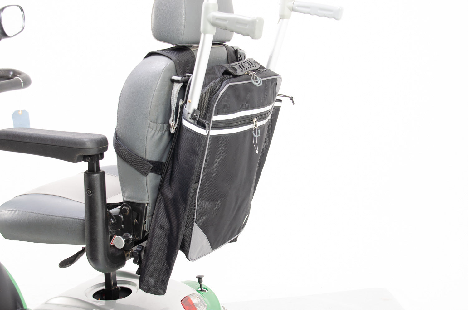 MyWren Mobility Scooter Seat Bag with Crutch - Walking Stick Holder - Better than Simplantex!