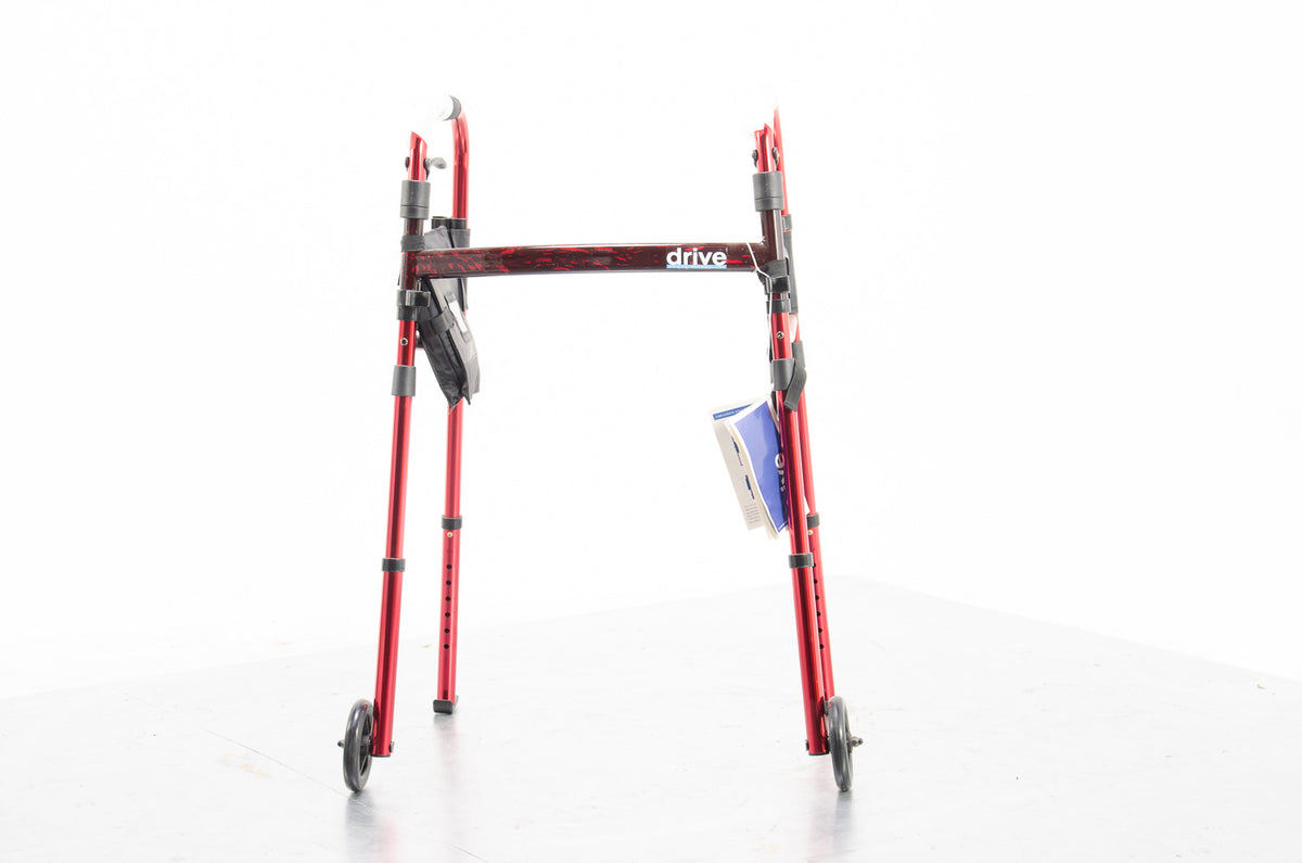 Ready Set Go Deluxe Folding Walker with Carry Bag Mobility Frame 2 Wheels