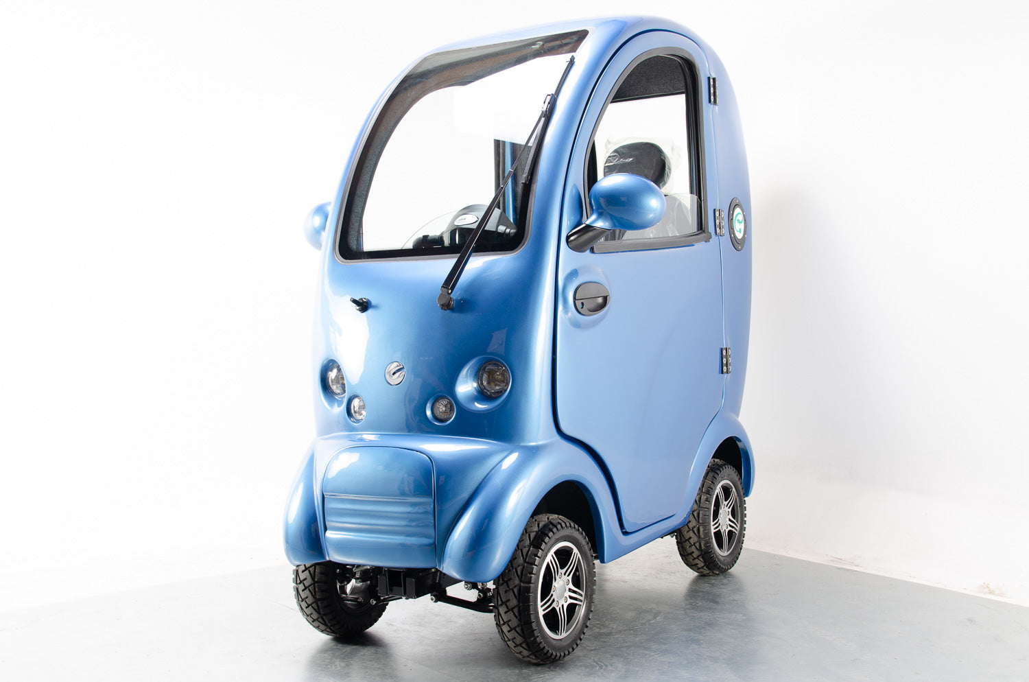 New Cabin Car Mk2 from Scooterpac Large 4 Wheel Covered Scooter Car 8mph Class 3 Road Legal in Blue