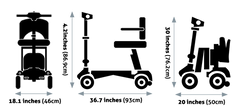 New Cavendish iLiving i3 Folding Lightweight Mobility Scooter Lithium Battery