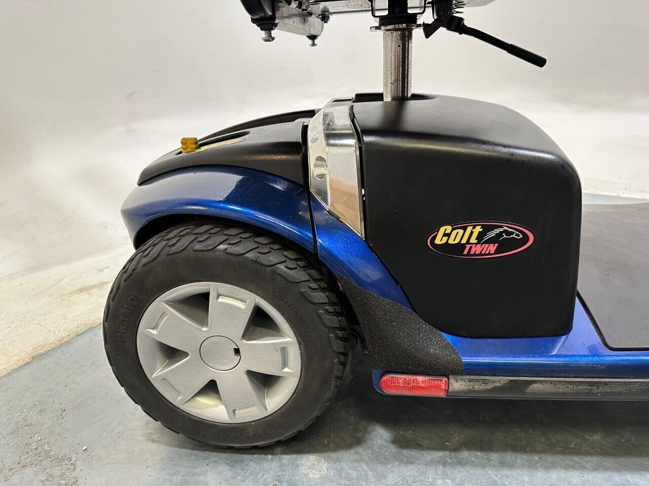 Pride Colt Twin Used Electric Mobility Scoter Transportable Trike Pavement Travel Blue 13585