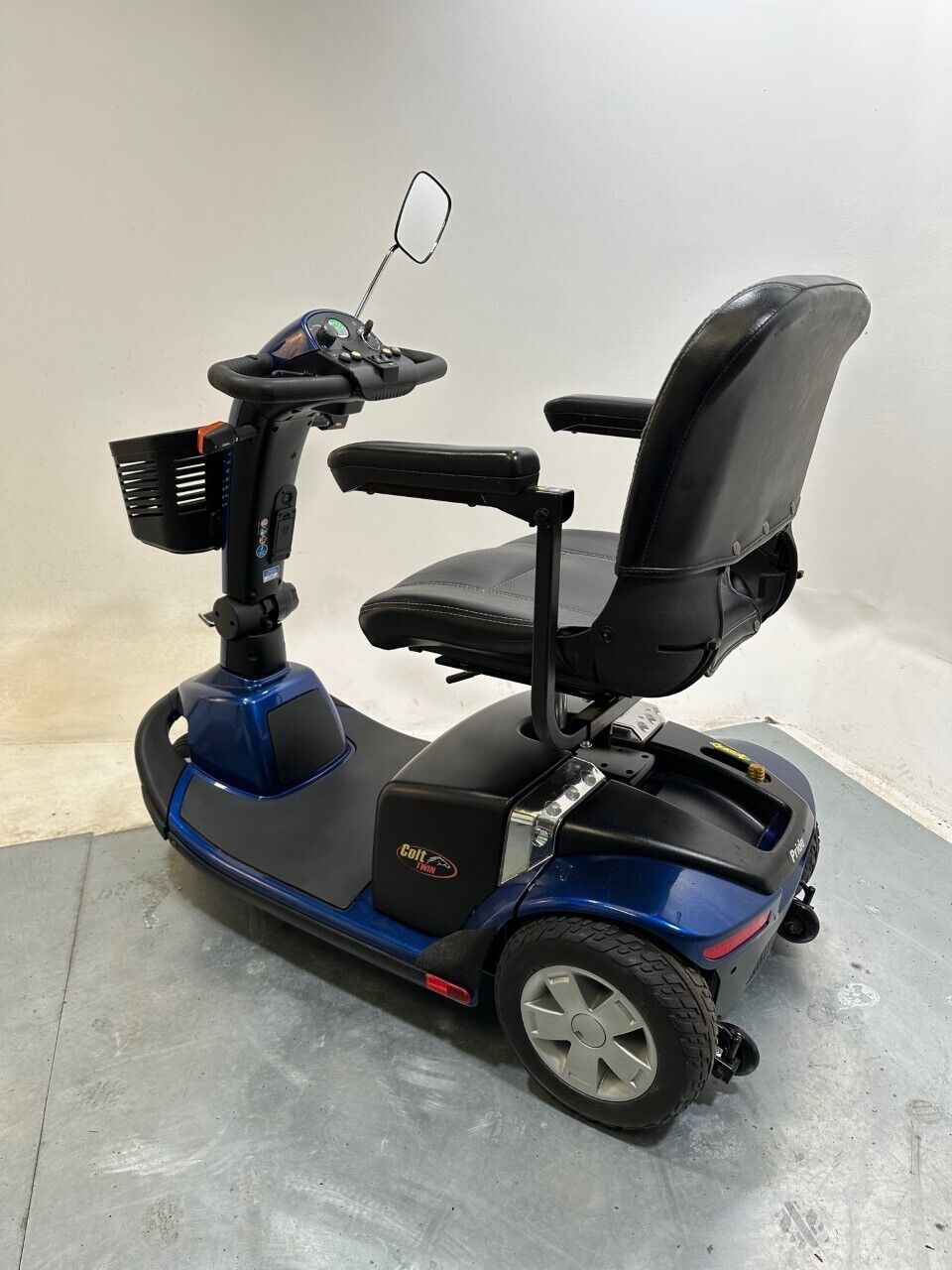 Pride Colt Twin Used Electric Mobility Scoter Transportable Trike Pavement Travel Blue 13585